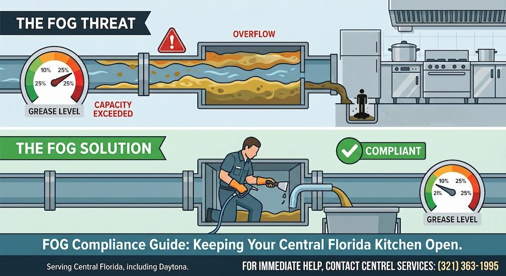 FOG Compliance: Grease Trap Cleaning in Daytona Beach, FL