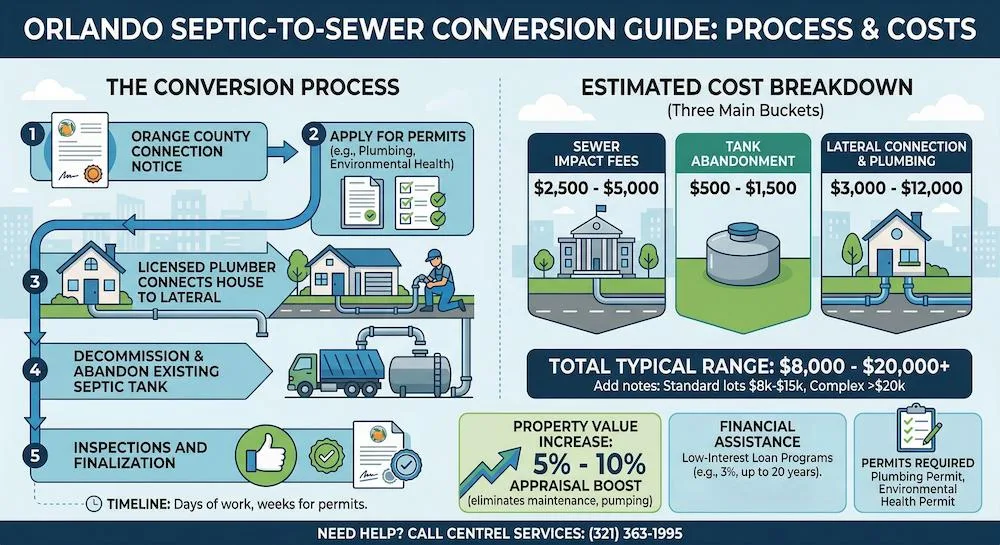 Septic vs. Sewer Conversion Costs in Orlando, FL