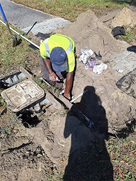 Centrel Services workers completing sewer repair and installation