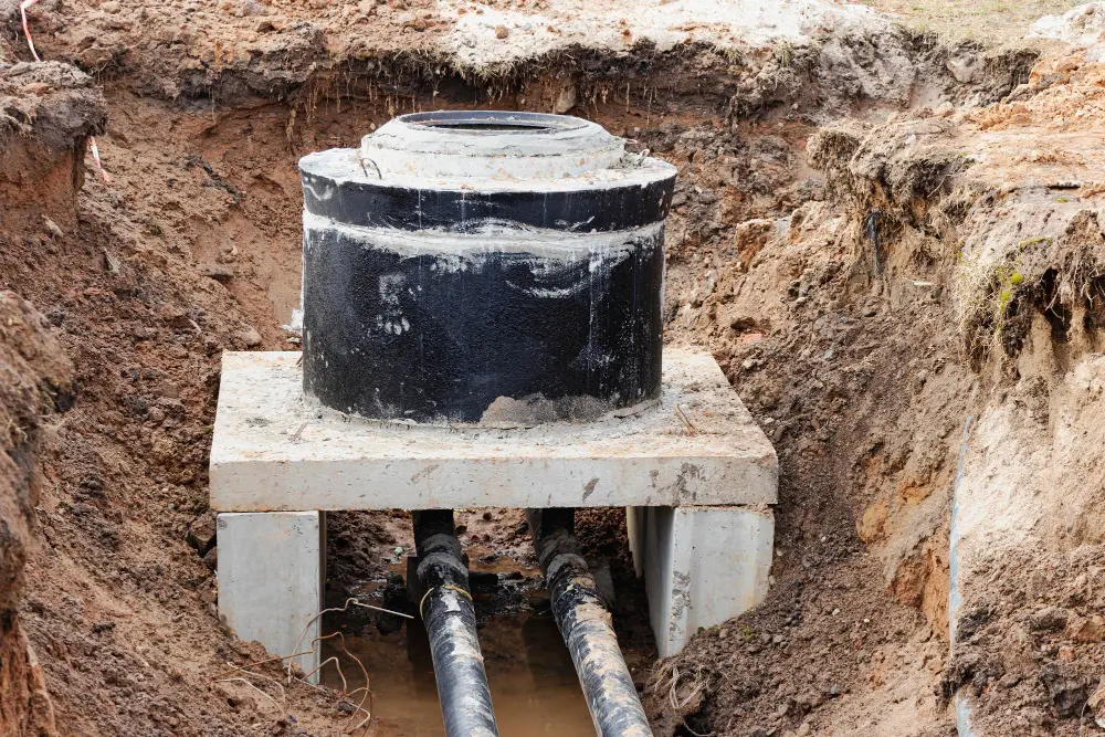 Water pipes being laid underground